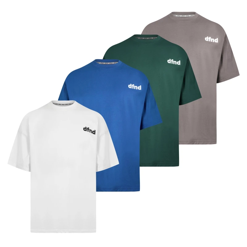 Image of DFND London DFND Loose 4 Pack T-Shirt Green/Grey male Medium