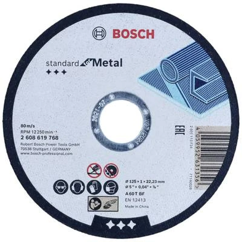 Image of Bosch Accessories Bosch Accessories Standard for Metal 2608619768 Cutting disc (straight) 125mm Metal 2608619768