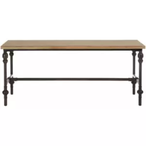 Image of Square Coffee Table For Living Room Natural Small Coffee Table Metal Legs Square Coffee Table, Wood Garden Coffee Table 45x110x55 - Premier Housewares