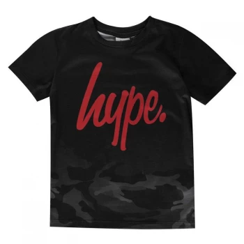 Image of Hype Black Camo Fade Kids T-Shirt - Black