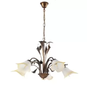 Image of Lucrezia 5 Light Multi Arm Pendant Ceiling Light, Bronze