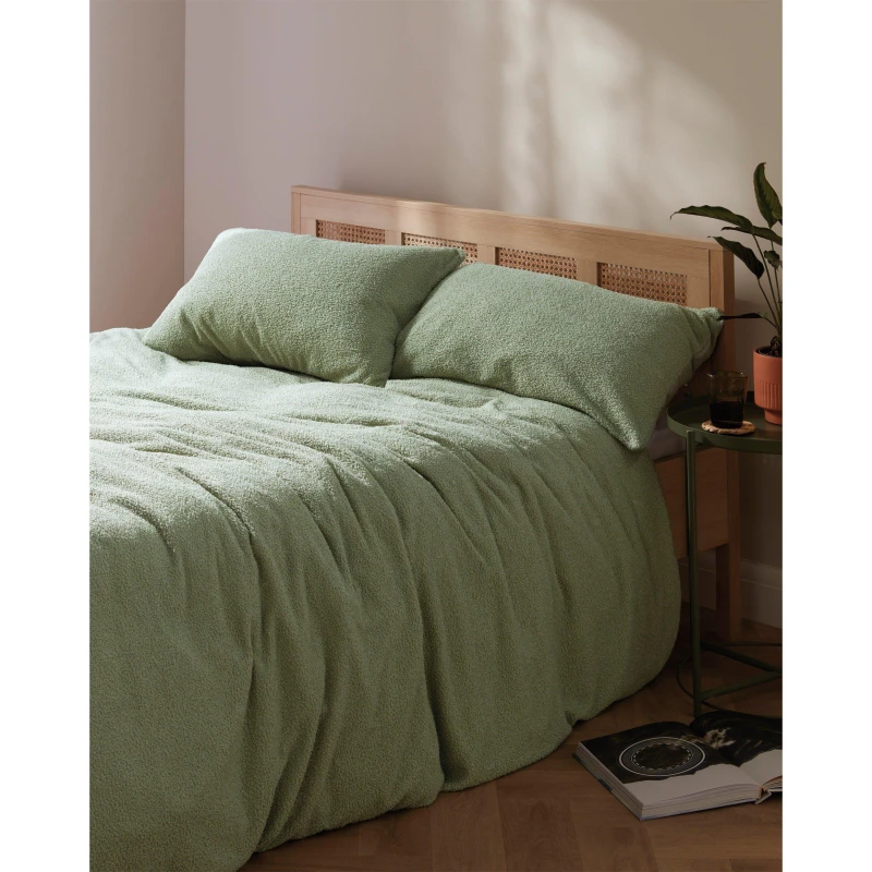 Image of Homelife Boucle Duvet Set - Green Green Double