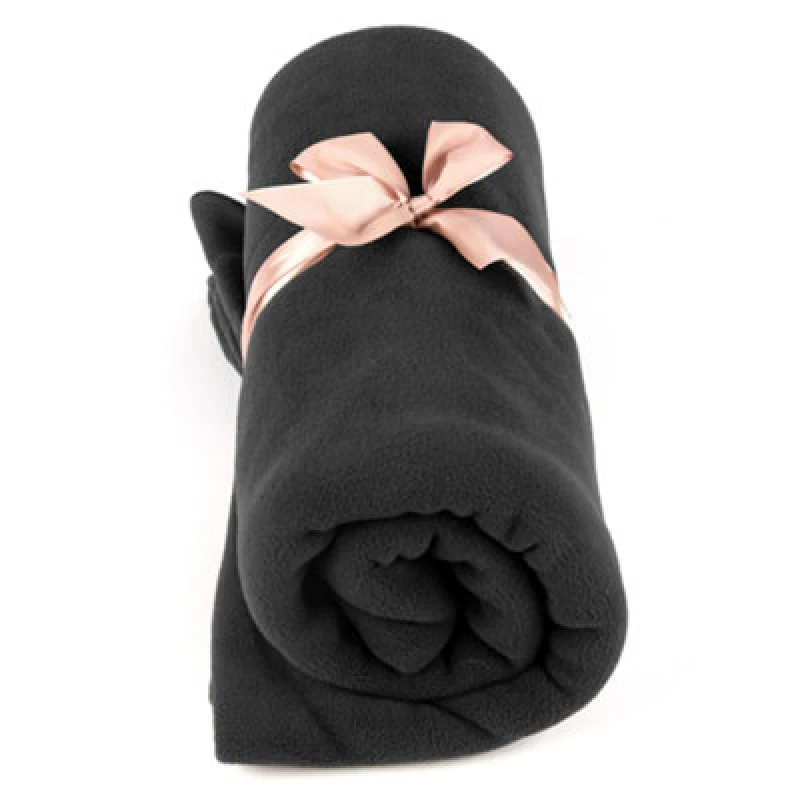 Image of Myga Black Soft Fleece Yoga Blanket For Warm And Cozy Practice
