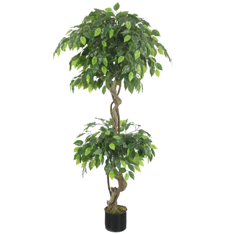 Image of Leaf 150cm Artificial Twisted Ficus Tree Green