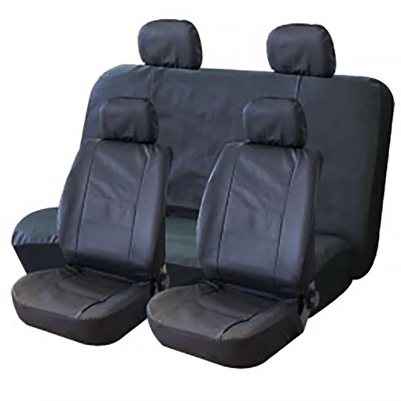 Image of Streetwize Black Leather Look Seat Covers Black unisex One Size