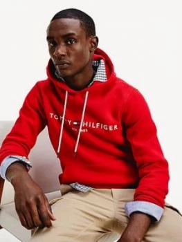 Image of Tommy Hilfiger Tommy Logo Pullover Hoodie - Red