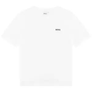 Image of Boss Small Logo T-Shirt Junior Boys - White