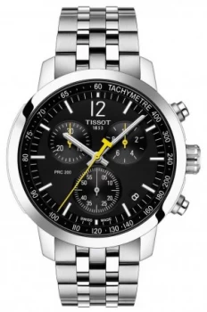 Image of Tissot PRC 200 Chronograph Black Dial Stainless Steel Watch