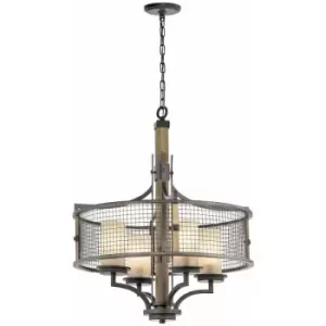 Image of Loops - 4 Bulb Chandelier Hanging Pendant LIght Anvil Iron LED E27 100W Bulb