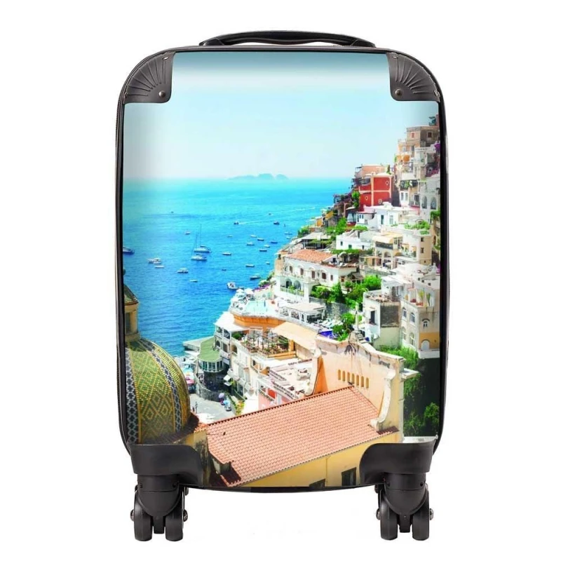Image of Warren Reed - Designer Positano With Flowers, Italy Suitcase in Green Size: Small Green Unisex Small