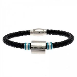 Image of Steel/Leather Bracelet - Manchester City FC