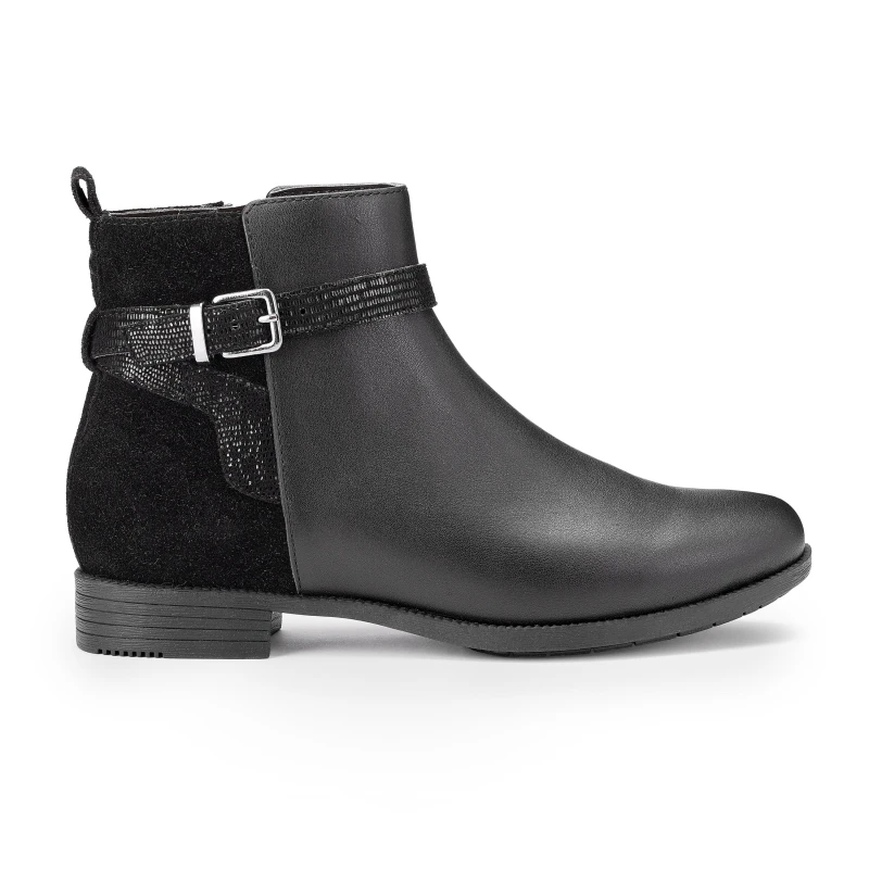 Image of Hotter Haydock Ankle Boots Standard Fit Black-Lizard female 6 (39)