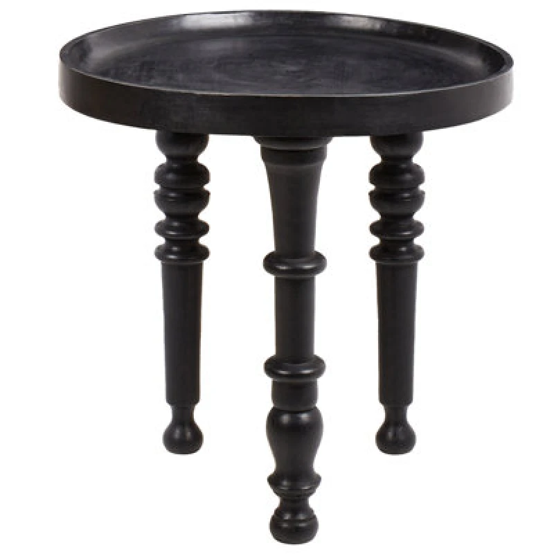 Image of Beliani Side Table Leeton Mango Wood Black