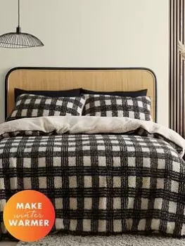 Image of Catherine Lansfield Cosy Borg Sherpa Fleece Duvet Cover Set