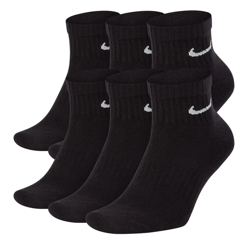 Image of Nike 6pk Quarter Sox Black/White male 8-11(L)