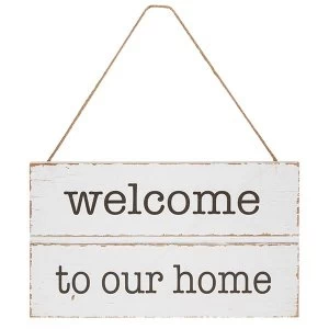 Image of Homestyle Hanging Wood Plaque Welcome