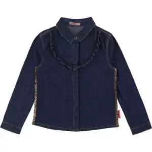 Image of Billieblush Girls Blue denim shirt - Blue
