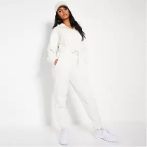 Image of I Saw It First Brushback Hooded Toggle Waist Playsuit - White