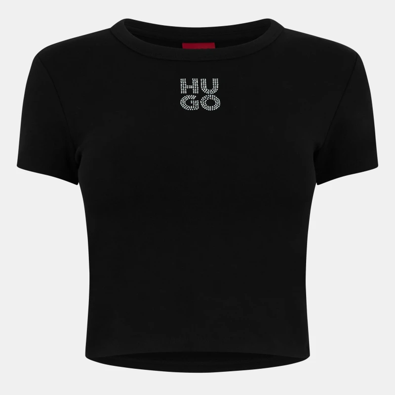 Image of Hugo Delanor Cropped T-Shirt Black female XS