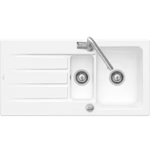 Image of Villeroy & Boch Architectura 1.5 Bowl Ceramic Kitchen Sink - White