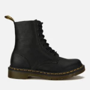 Image of Dr. Martens Womens 1460 Pascal Virginia Leather 8-Eye Boots - Black - UK 8 - Black