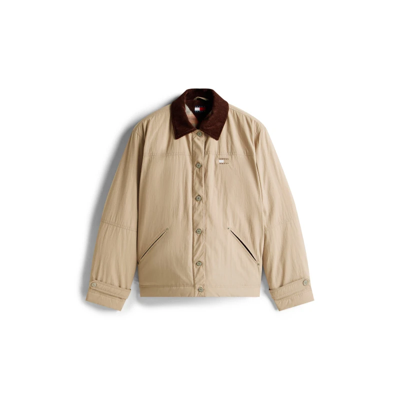 Image of Tommy Jeans Womens Utility Pocket Barn Jacket Malted Milk female 8 (XS)