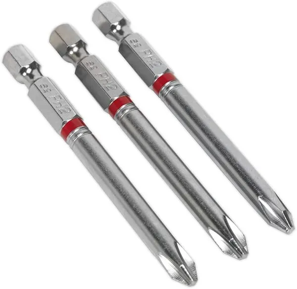 Image of Sealey AK210512 Power Tool Bits Phillips #3 Colour-Coded S2 75mm 3pc