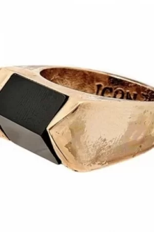 Image of Icon Brand Jewellery Black Prism Ring JEWEL P1068-R-GLD-MED
