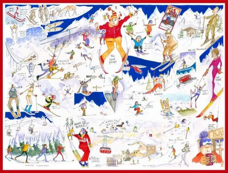 Image of Tim Bulmer Skiing - Tim Bulmer 1000 Piece Jigsaw Puzzle