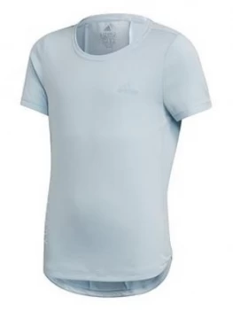 Image of Adidas Junior Girls Training Heat Rdy Tee - Light Blue