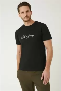 Image of Black Short Sleeve Williamsburg Print T-Shirt