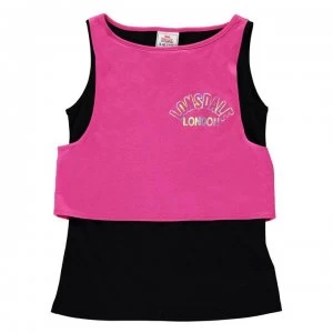 Image of Lonsdale Layer Vest Junior Girls - Magenta/Black
