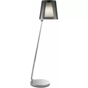Image of Emy floor lamp, PPMA aluminum and polycarbonate, chrome