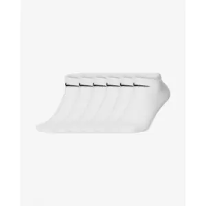 Image of Nike Everyday Lightweight No Show Socks (6 Pack) - White - M