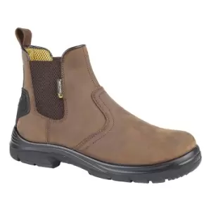 Image of Grafters Mens Super Wide EEEE Fitting Pull On Safety Dealer Boots (9 UK) (Dark Brown)