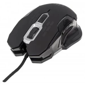 Image of Manhattan Gaming USB Wired Mouse Black Adjustable DPI (800 1200 1600 or 2400dpi) USB-A Optical LED lighting Six Button with Scroll Wheel Low friction