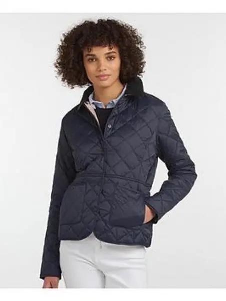Image of Barbour Deveron Quilted Jacket - Navy Navy R4VER Female 8,10,12,14