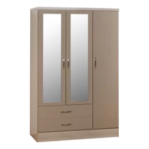 Image of Nevada Triple Mirrored Wardrobe Oyster
