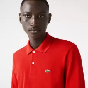 Image of Long-sleeve Lacoste Classic Fit L.12.12 Polo Shirt Size 3 - S Red