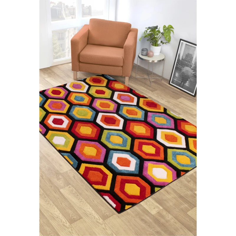 Image of Ultimate Rug SPECTRA CARVED MARCO MULTI Multi One Size