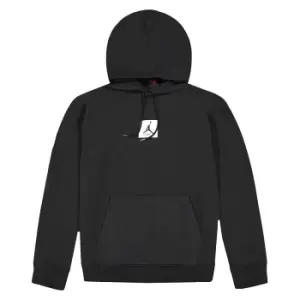 Image of jordan M J ESSENTIAL STATEMENT FLEECE HOODY, BLACK/SAIL