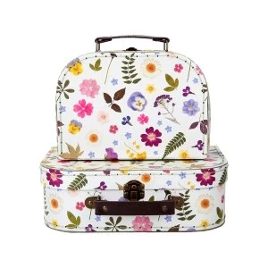 Image of Sass & Belle Pressed Flowers 2Pcs Set Suitcases