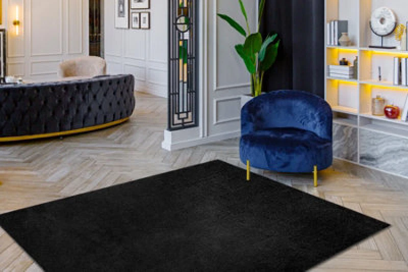 Image of RugsX Carpet Visco Dark Grey 5 Plush, Imitation Of Rabbit Fur 60X100 Cm