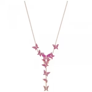 Image of Ladies Swarovski Rose Gold Plated Lilia Butterfly Necklace
