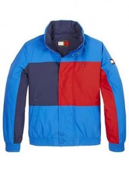 Image of Tommy Hilfiger Boys Reversible Colourblock Jacket - Blue