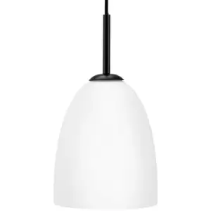Image of Dyberg Larsen Jazz Opal, Black Dome Pendant Ceiling Light 18cm