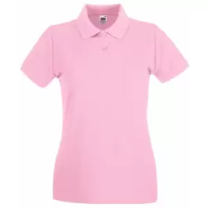 Image of Fruit Of The Loom Ladies Lady-Fit Premium Short Sleeve Polo Shirt (2XL) (Light Pink)