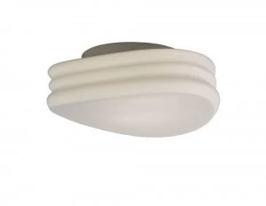 Image of Flush Ceiling, Wall 2 Light E27 Medium, Frosted White Glass