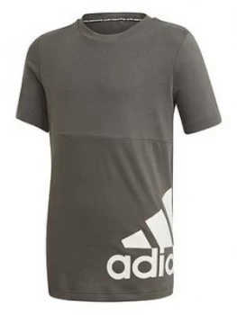 Image of Adidas Boys Must Have Badge Of Sport T-Shirt - Khaki