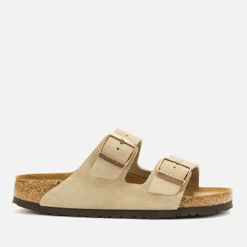Image of Birkenstock Womens Arizona Slim Fit Sfb Suede Double Strap Sandals - Taupe - EU 40/UK 7